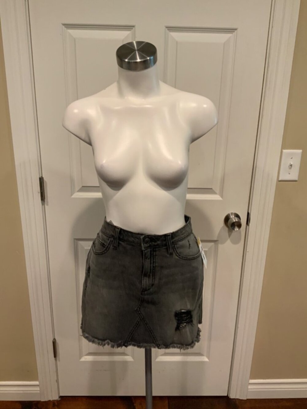 Joe's Jeans Black Distressed Denim Mini Skirt, Size 27